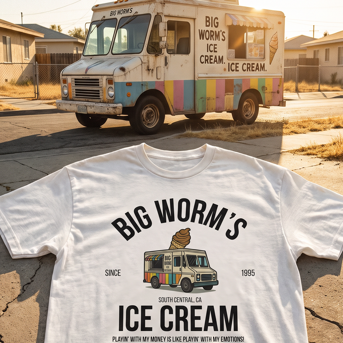 Big Worm’s Ice Cream Truck Tee – Heavyweight Unisex
